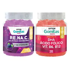 SOTTCOR LABS - GOMITAS RESVERATROL 130UND + GOMITAS DHA ACIDO FOLICO 130UND