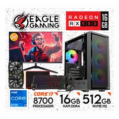 INTEL - PC GAMER CORE I7 8700 + RX580 16GB + 16GB RAM + SSD 512GB + MONITOR 24" + KIT
