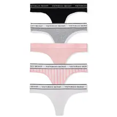 VICTORIA'S SECRET - Calzon hilo Algodon Set 5 unidades pasteles victorias secret