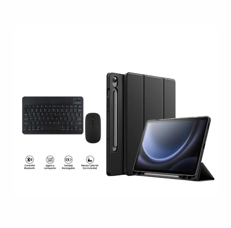 FUNDA SAMSUNG S10-S10FE TECLADO CON MOUSE NEGRO TECLADO POR FUERA