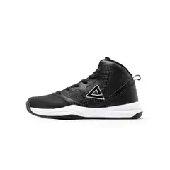 PEAK - Zapatillas de baloncesto de caña alta para adolescentes Negro + Blanco