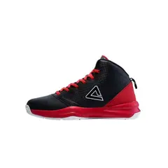 PEAK - Zapatillas de baloncesto de caña alta para adolescentes Negro + Rojo