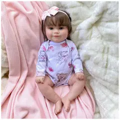 PEQUEÑAS TRAVESURAS - Muñeca Reborn Recién Nacida Maddy Osos Vinilo Siliconado 50 cm