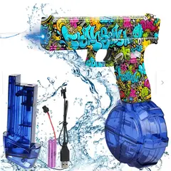 GENERICO - PISTOLA GLOK GRAFITI ELECTRICA DE AGUA CON LUZ