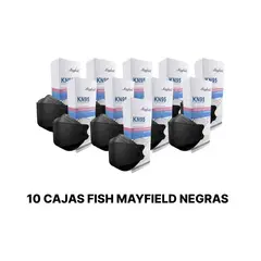 MAYFIELD - MASCARILLA NEGRO KN95 FISH SHAPE 200 unid
