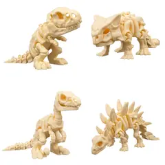 GENERICO - Dinosaurios Articulados en esqueletos 4 unidades Figuras Jurásicas