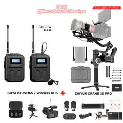 ZHIYUN - Gimbal Estabilizador CRANE 3S PRO - hasta 6 Kg + Micrófono BY-WM6S UHS para cámaras y Celular