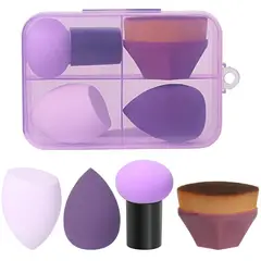 GENERICO - Kit 1 Pincel Mágico + 3 Esponjas de Maquillaje Polvos Base Corrector