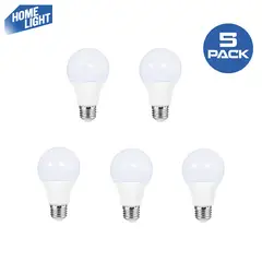 HOME LIGHT - Pack 5 Focos LED 15W Luz Blanca E27 6500K Bajo Consumo