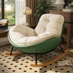 GENERICO - Mecedora Reclinable con Cojín Grande para Terraza e Interior