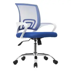 XION - Silla de Oficina Ergonómica Atlantis Giratoria con Posabrazo y Balanceo de Malla Mesh Azul