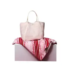 VICTORIA'S SECRET - Bolso y Manta Victorias Secret Rosado y Blanco