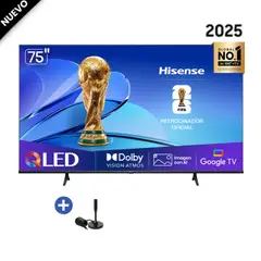 HISENSE - Televisor 75 Qled 4k 75QD6N Google Tv 2025 + AntenaDigital
