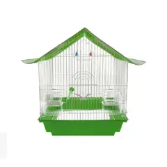 GENERICO - Jaula importada para aves color verde con base extraíble