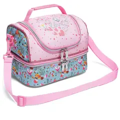GENERICO - Lonchera térmica infantil con doble compartimento - Diseño Kawaii