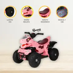 CUZKA - Cuatrimoto a Batería para Niños «BUGUE» Pink
