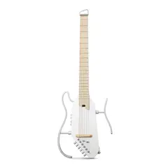 DONNER - Guitarra electroacústica HUSH I Pro Metallic White EC6868