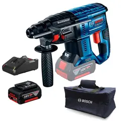 BOSCH - Rotomartillo Sds-plus 18V Brushless + Batería 4.0 Ah + Cargador + Bolso 0615.A50.0CK