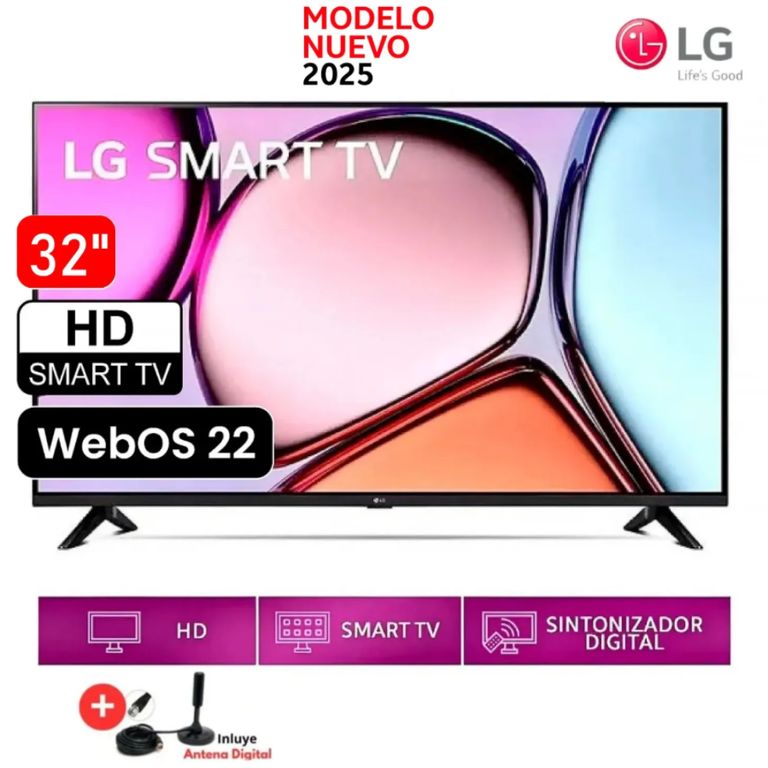 Smart TV 32 HD 32LR600BPSC con webOS y AI ThinQ + AntenaDigital