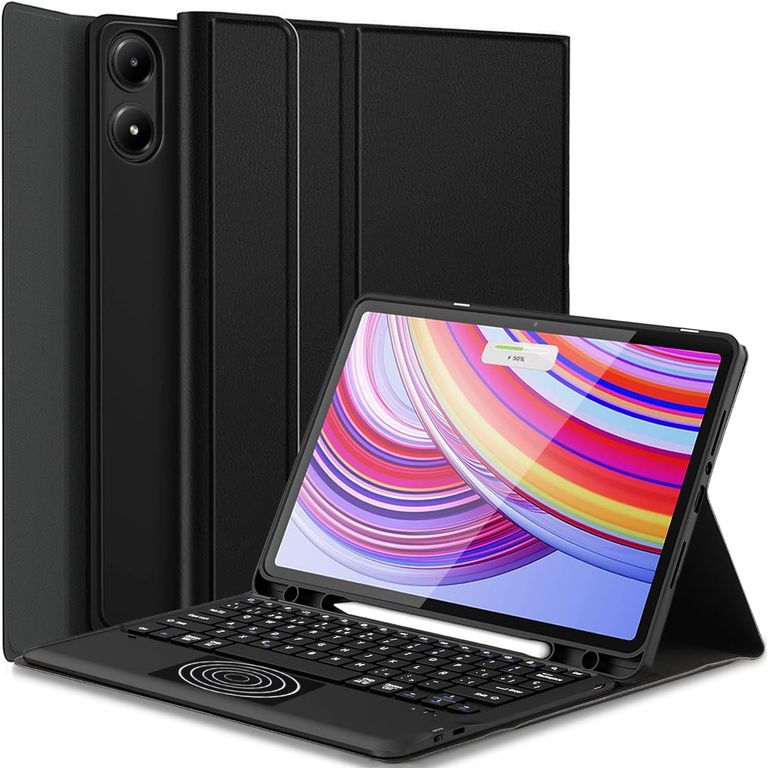 Funda Con Teclado Touchpad Bluetooth Para Redmi Pad Pro 12.1 " - NEGRO