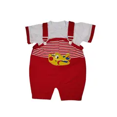 GENERICO - Overol y polo de algodón bordado para bebés