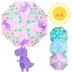 GENERICO - Paraguas de Sol Infantil con Dinosaurios Color Rosa