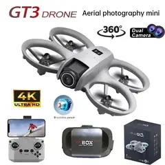 GENERICO - Dron GT3 Doble Cámara 4K Luces LED + CR + Lentes Realidad Virtual VR VideoHD Foto 4K Navidad Genieka