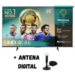 HISENSE - Televisor 65'' VIDAA UHD 4K 65A6NV 2025 + Ant