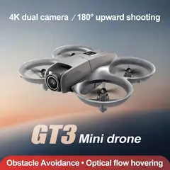GENERICO - Drone GT3 Dual Camera 4K Luces LED + CR + Lentes de Realidad Virtual VR Regalo Navidad Genieka