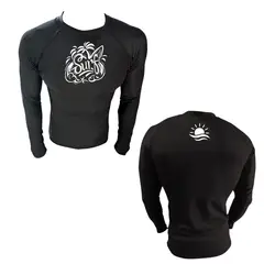 AQUA&MODA - LICRA CON PROTECCIÓN UV AQUAMODA LAMSNLGBR SURF NEGRO LOGO BLANCO REFLECTIVO