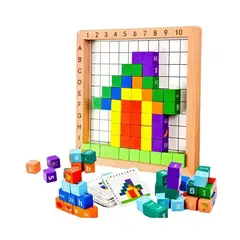 GENERICO - Tablero Con Ensarte De Cubos y Patrones