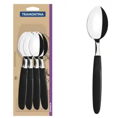 TRAMONTINA - SET DE CUCHARA DE MESA IPANEMA 12 PIEZAS MANGO NEGRO