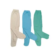 GENERICO - Pack x3 pantalones con pie de algodón bebés 3-6 meses