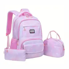 GENERICO - MOCHILA IMPERMEABLE JUVENIL 3 PIEZAS