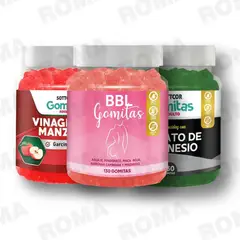 GENERICO - PACK 3 GOMITAS BBL AGUAJE VINAGRE DE MANZANA Y CITRATO DE MAGNESIO
