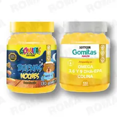 GENERICO - PACK 2 GOMITAS BUENAS NOCHES NIÑOS + OMEGA 3 ADULTO SOTTCORLABS