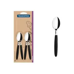 TRAMONTINA - SET DE CUCHARITA DE TE  IPANEMA 12 PIEZAS MANGO NEGRO