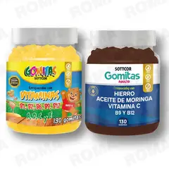 GENERICO - PACK 2 GOMITAS VITAMINAS NIÑOS + HIERRO ADULTOS SOTTCORLABS