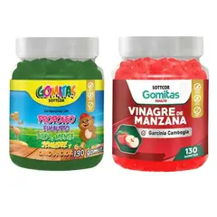 GENERICO - PACK 2 GOMITAS PROPÓLEO NIÑOS + GOMITAS VINAGRE DE MANZANA SOTTCORLABS