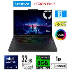LENOVO - Legion Pro 5 16IAX10 Core Ultra 9-275HX, 8GB RTX5070, 32GB RAM 1TB SSD 16" WQXGA OLED 165Hz