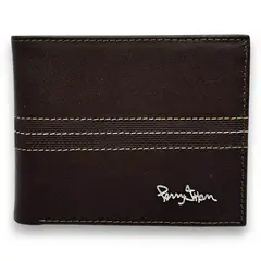 PERRY JHAN - Billetera Clásica para hombre en cuero genuino Negro o Marrón 4025 -