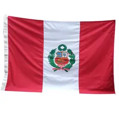 PERU - Bandera de 240x145cm para Izar Pabellon Nacional Con Escudo