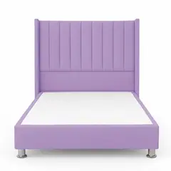 GENERICO - Cama Tapizada Confort Lineal Cromo Lila 1.5 Plz