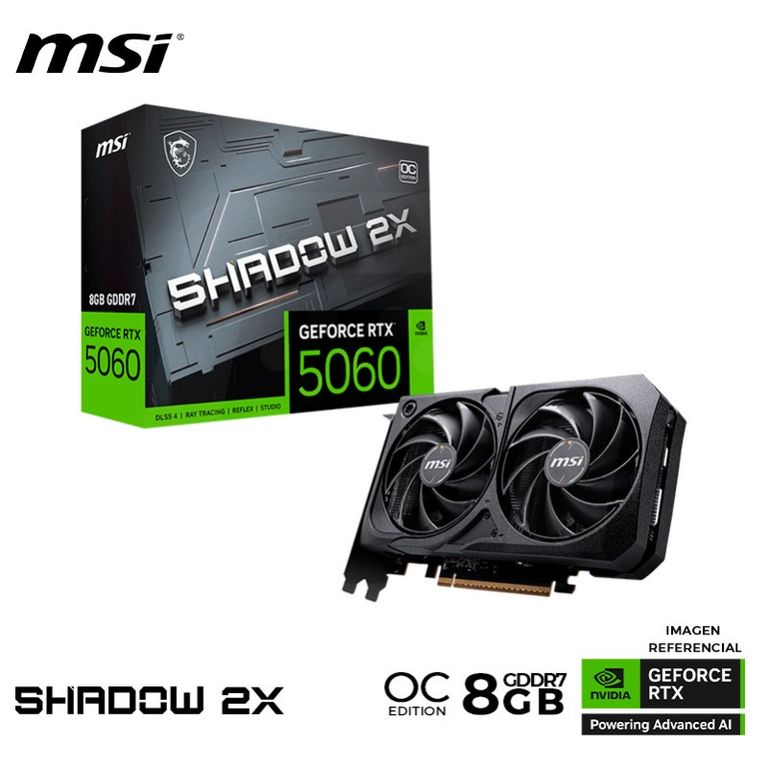 Tarjeta Grafica NVIDIA RTX5060 SHADOW 2X 8GB OC GDDR7