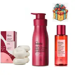 NATURA - Kit cereza y avellana body jabones + crema + oleo y regalo