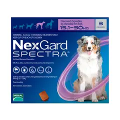 NEXGARD - Antipulgas Spectra Perros Grandes 15 - 30 Kg X3 Tabletas