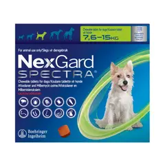 NEXGARD - Antipulgas Spectra Perros Medianos 7.6 - 15 Kg X3 Tabletas