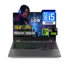 LENOVO - Laptop LOQ 15IAX9 Intel Core i5 12450HX 28GB RAM 512GB SSD M2 6GB RTX 3050 15.6" FHD FreeDOS