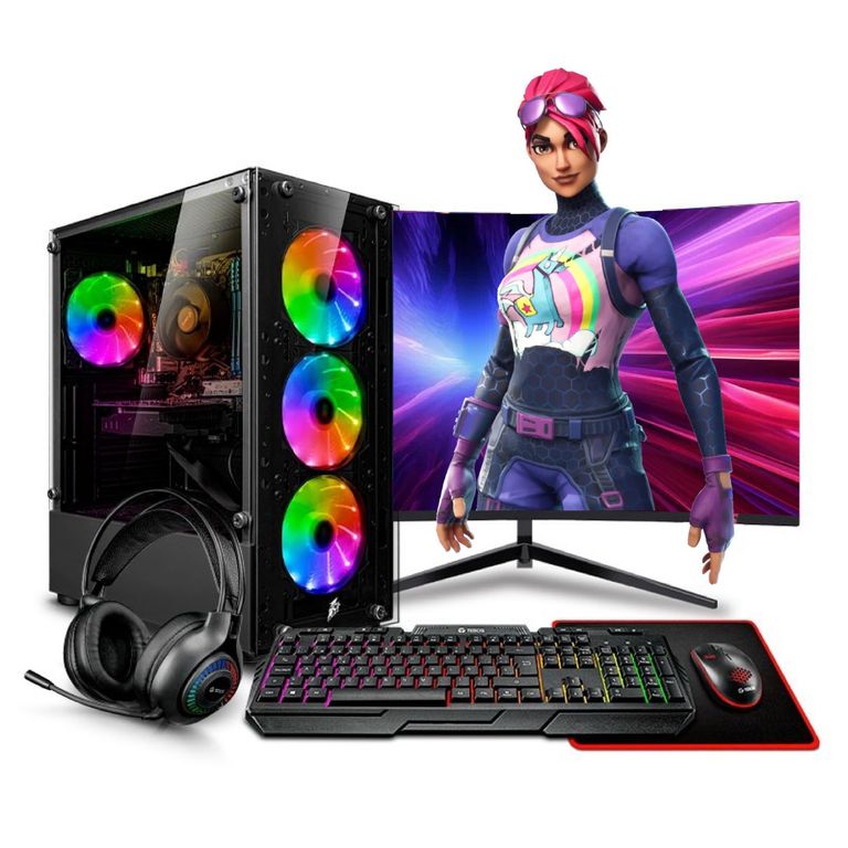 COMPUTADORA BOMBARDERA BRILLANTE, RYZEN 5 5600G, 16GB, SSD 1TB, MONITOR 23.8″ IPS FHD, COMBO