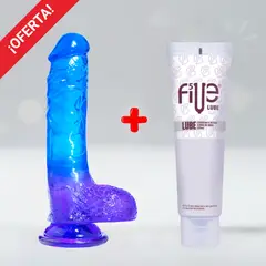 DR PINKY - Dildo Consolador 21 x 4cm + Lubricante Five Base de Agua